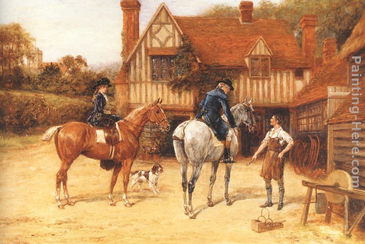 The Loose Shoe painting - Heywood Hardy The Loose Shoe art painting